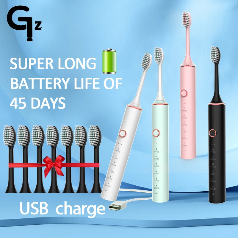 USB Rechargeable Soft Bristle Electric Toothbrush