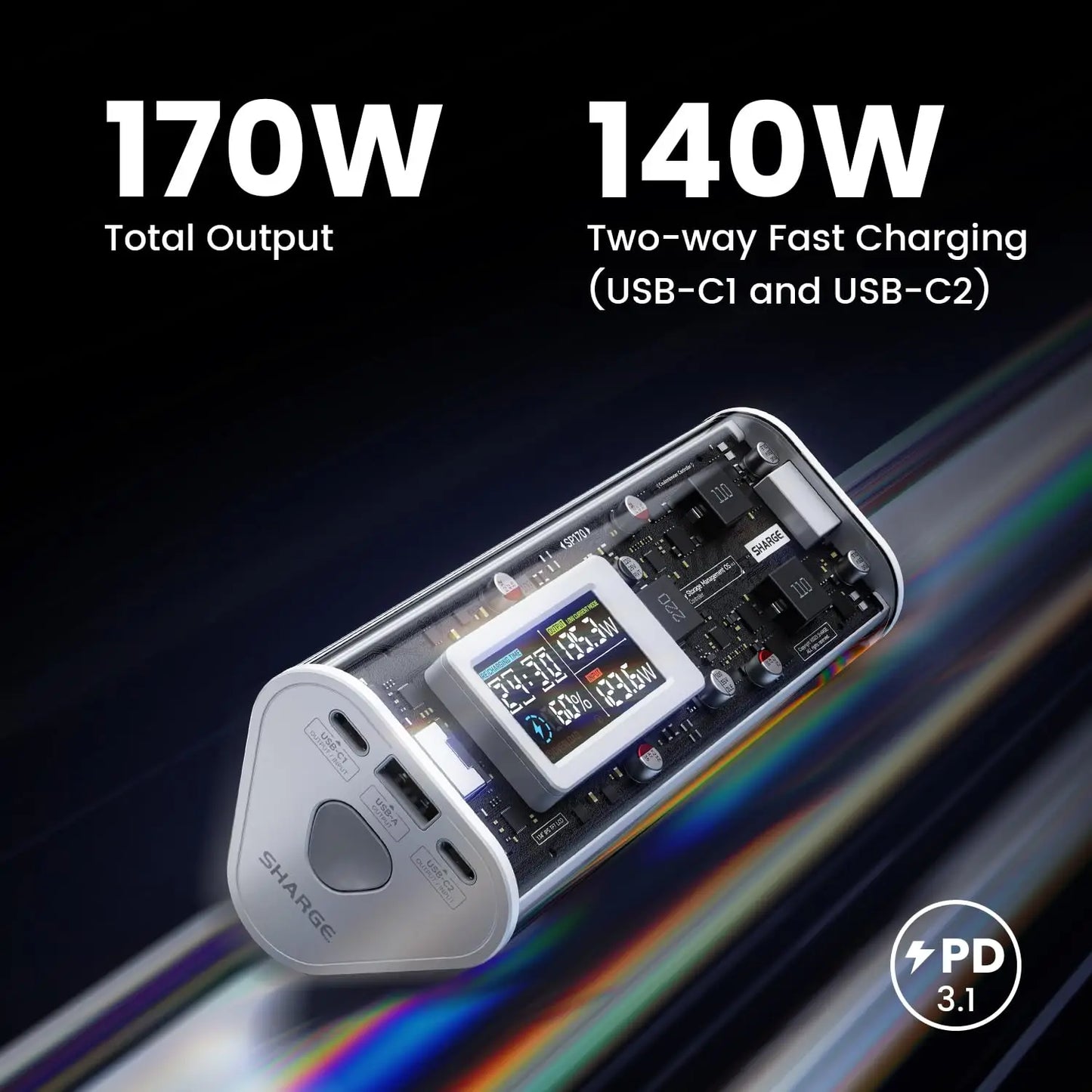 SHARGE Power Bank Output Fast Charge